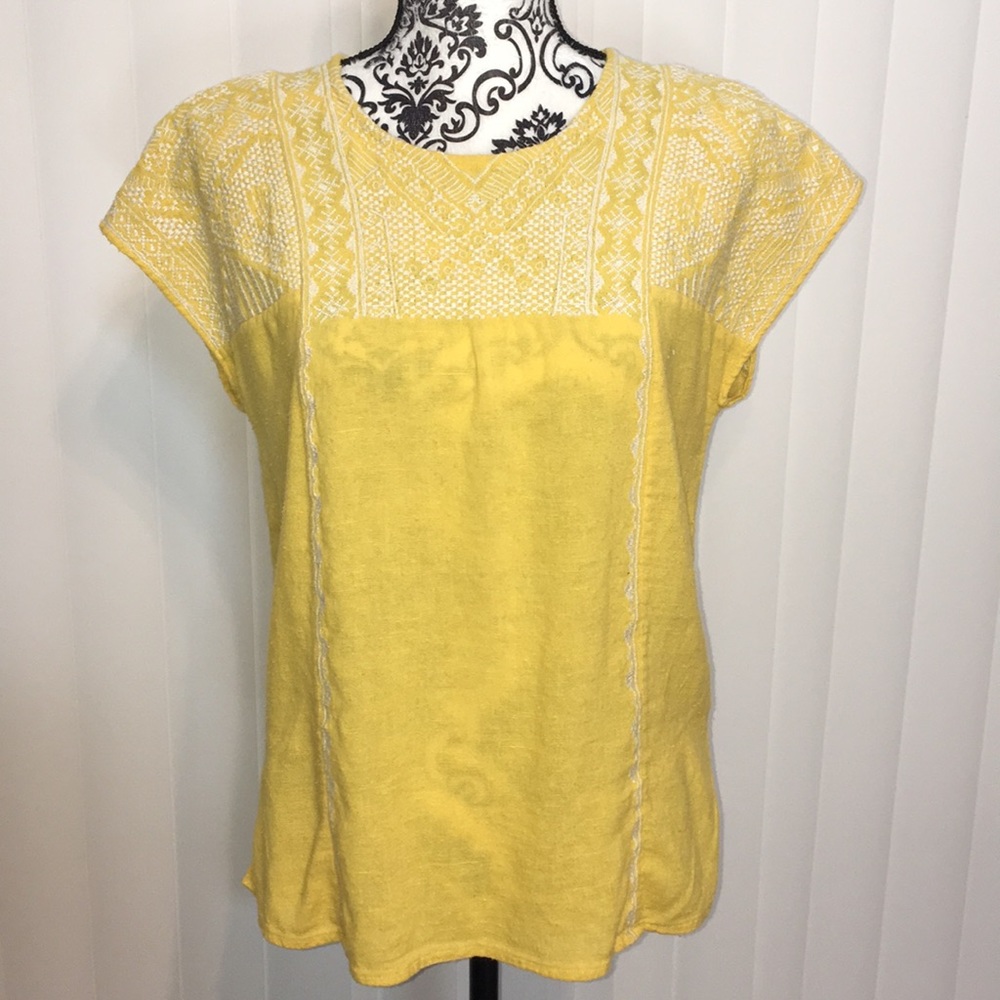 Lucky Brand Yellow/Mustard Oversized Blouse